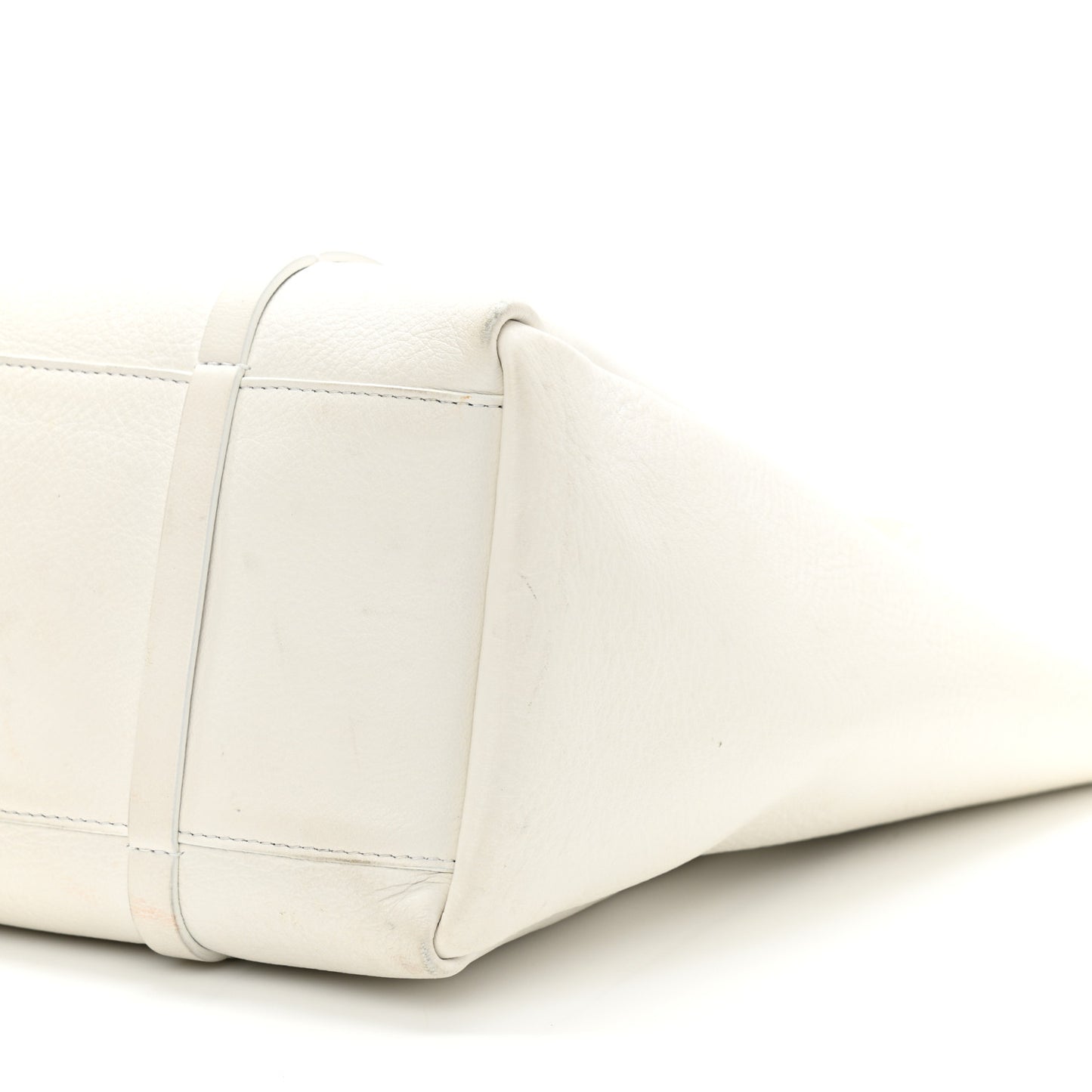 Smooth Calfskin Double Sided Small Everyday Tote Optic White Black