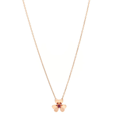 Van Cleef & Arpels 18K Rose Gold Ruby Mini Frivole Pendant Necklace 1 of 5