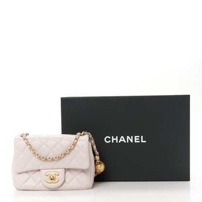 Chanel Lambskin Quilted Mini Pearl Crush Flap Light Purple 12 of 12