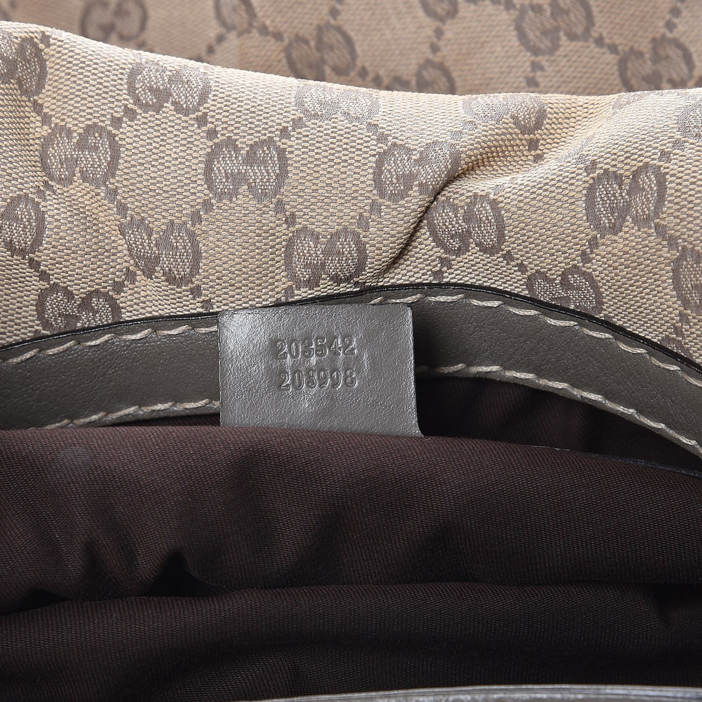 Monogram Large Jockey Hobo Grey