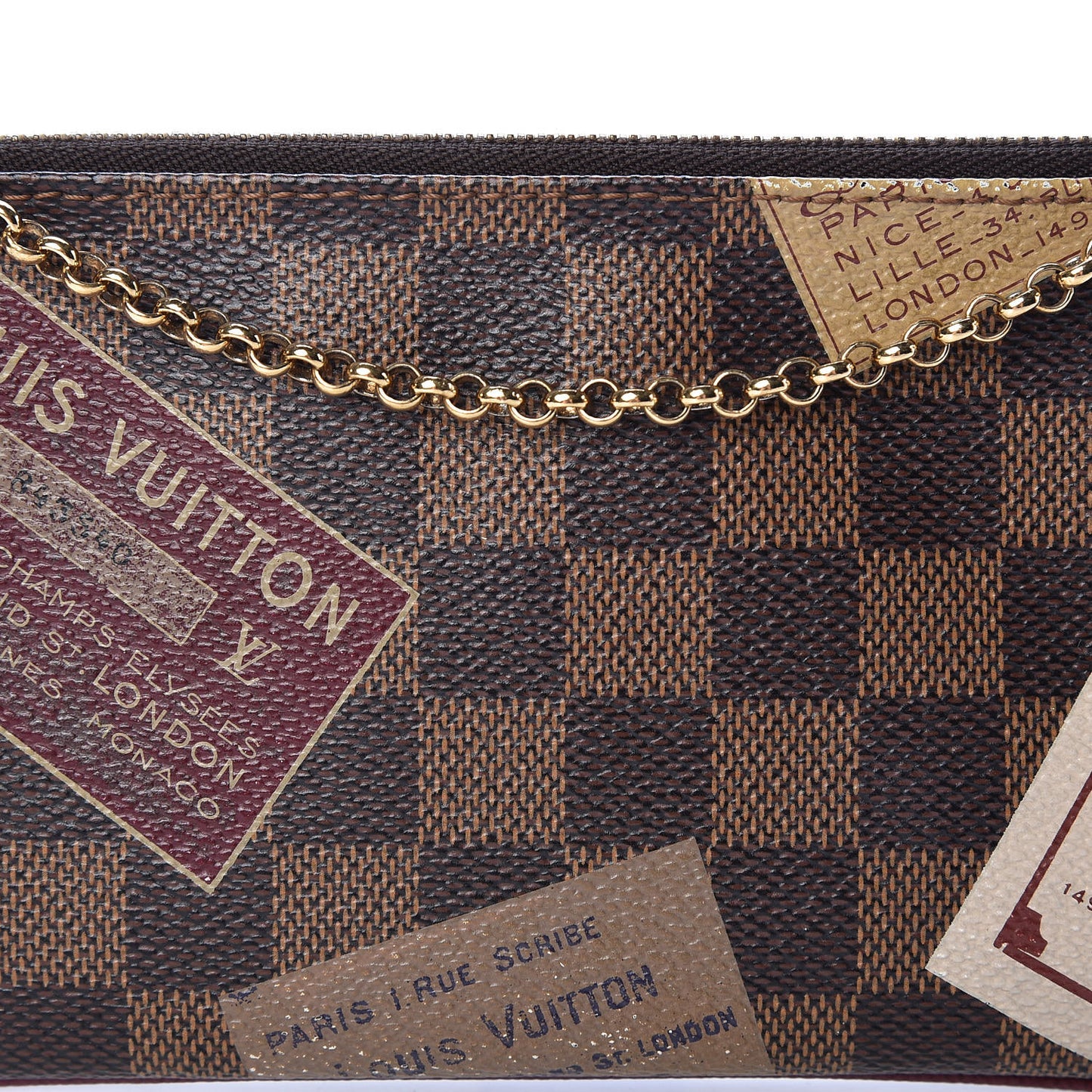 Damier Ebene Trunks Labels Pochette Milla MM