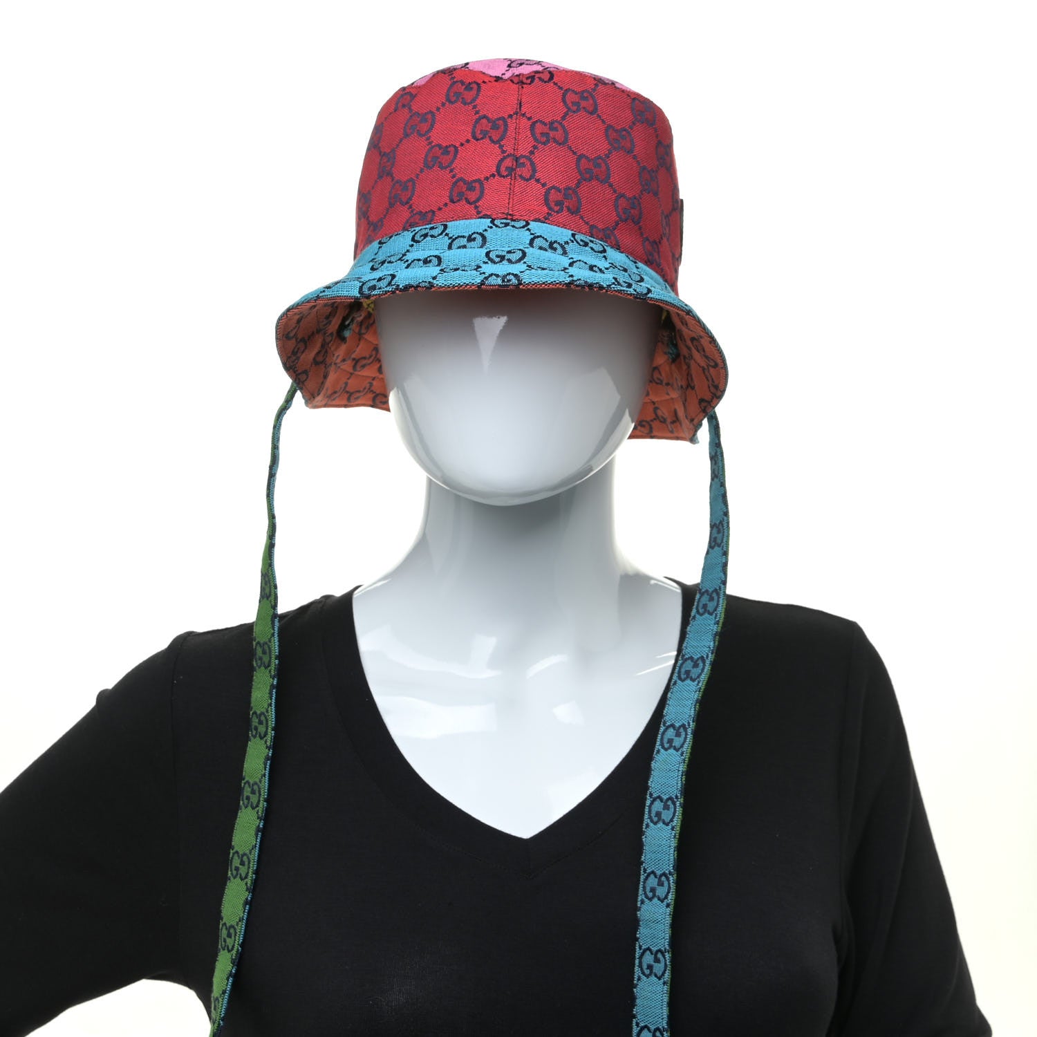 Gucci Monogram Multicolor Reversible Bucket Hat Yellow Multicolor 10 of 14