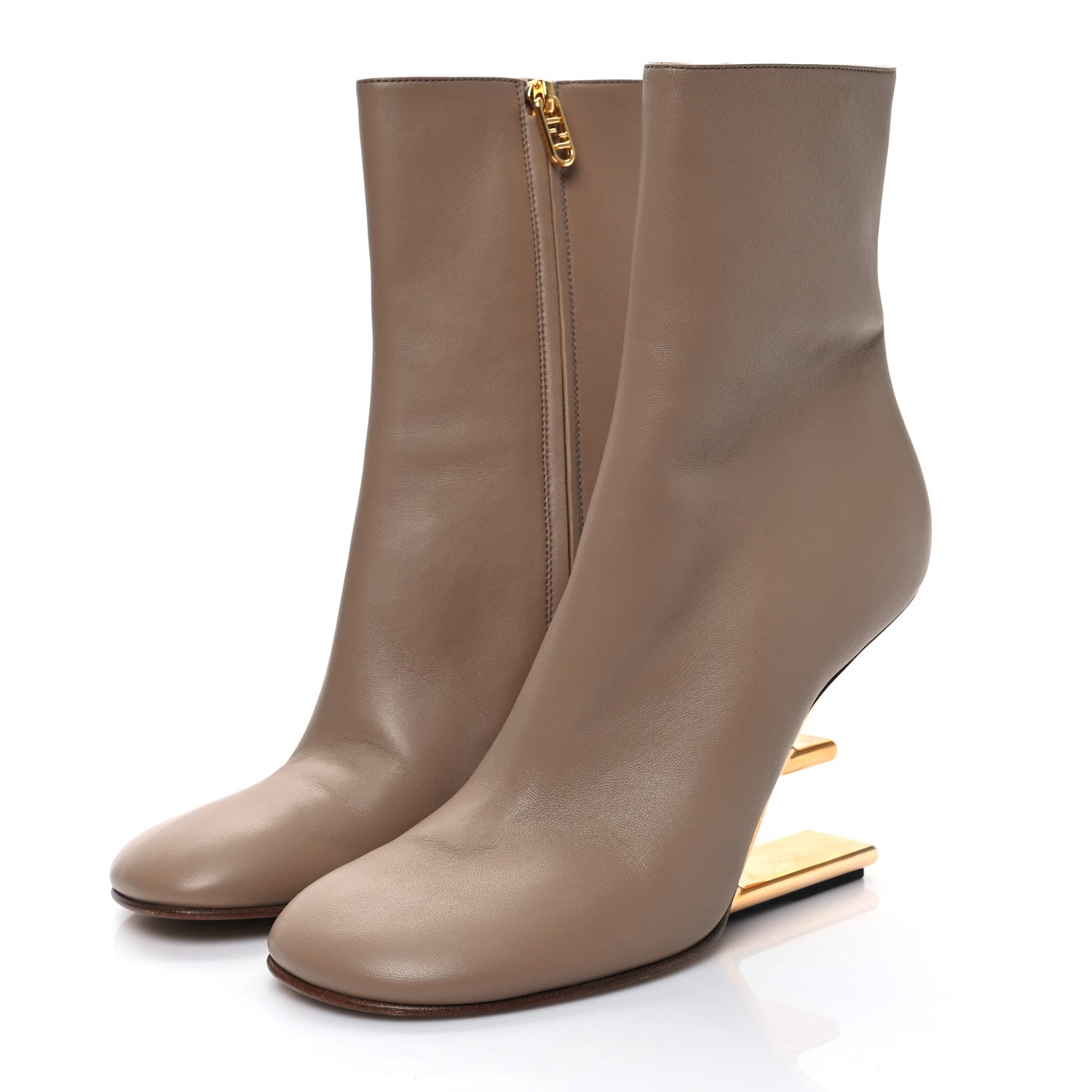 Fendi Nappa Fendi First 95mm Booties 41 Beige 3 of 7