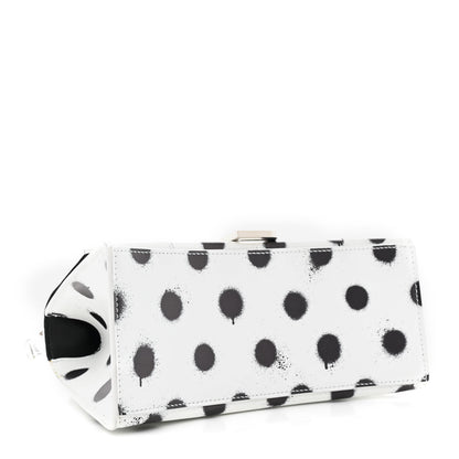 Balenciaga Smooth Calfskin Spray Polka Dot Small Hourglass Top Handle Bag White Black 4 of 10