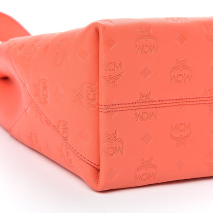 MCM Calfskin Ottomar Monogram Medium Klara Hobo Hot Coral 8 of 11