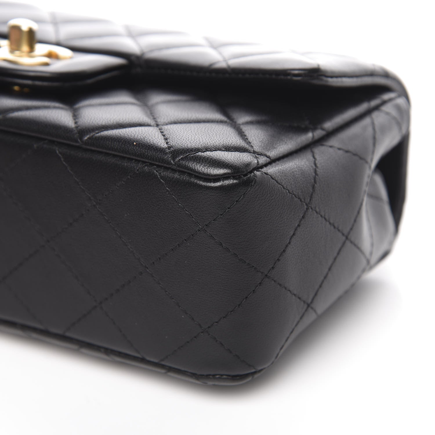 Chanel Lambskin Quilted Mini Rectangular Flap Black 9 of 12
