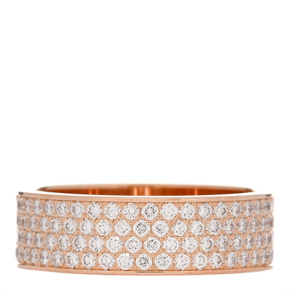 Hermes 18K Rose Gold Diamond PM H D'Ancre Pave Ring 50 5.25 3 of 5