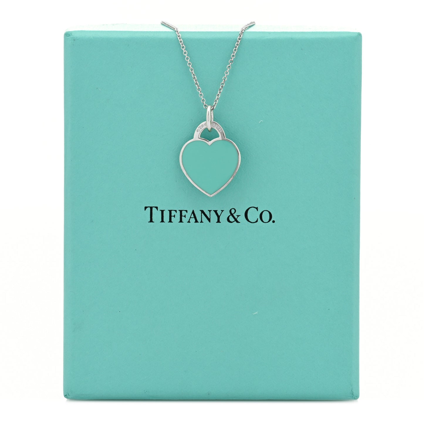 Sterling Silver Enamel Small Return to Tiffany Heart Pendant Necklace Blue