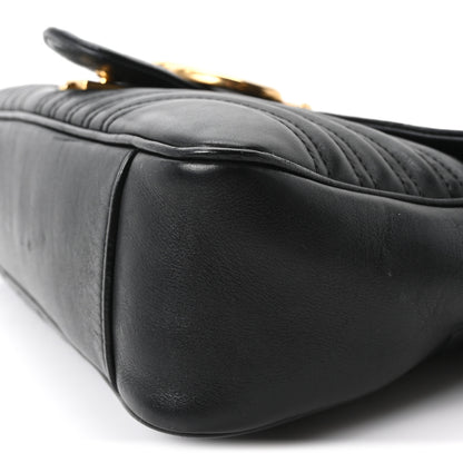 Gucci Calfskin Matelasse Medium GG Marmont Shoulder Bag Black 10 of 10
