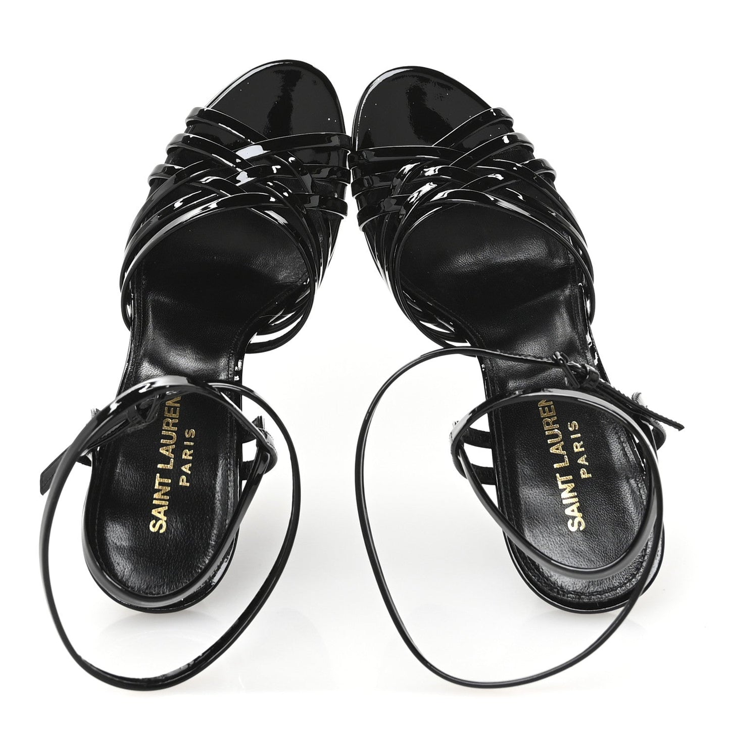 Patent Platform Criss Cross Sandals 37 Black