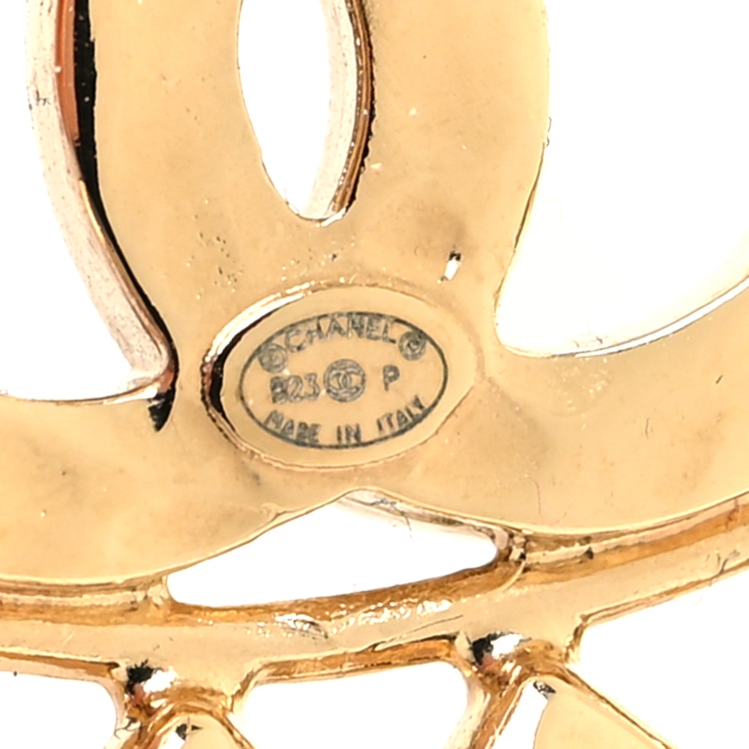 Chanel Metal Crystal CC Drop Heart Link Earrings Gold 4 of 5