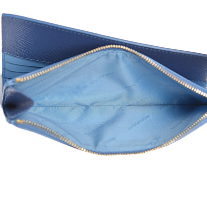 Burberry Patent Constantine Bi-Color Continental Wallet Steel Blue Azure Blue 5 of 7