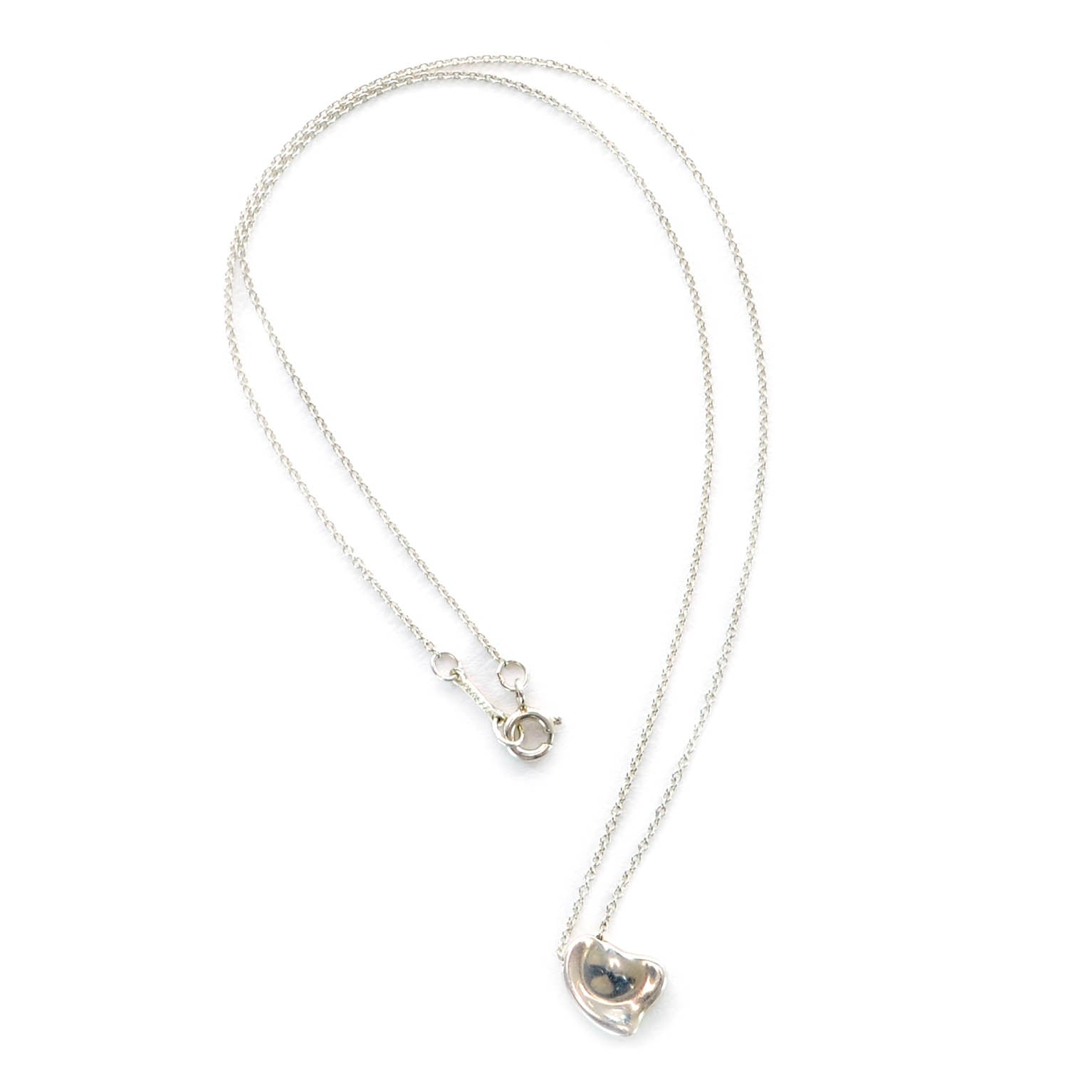 Tiffany Sterling Silver Elsa Peretti Full Heart Pendant Necklace 1 of 5