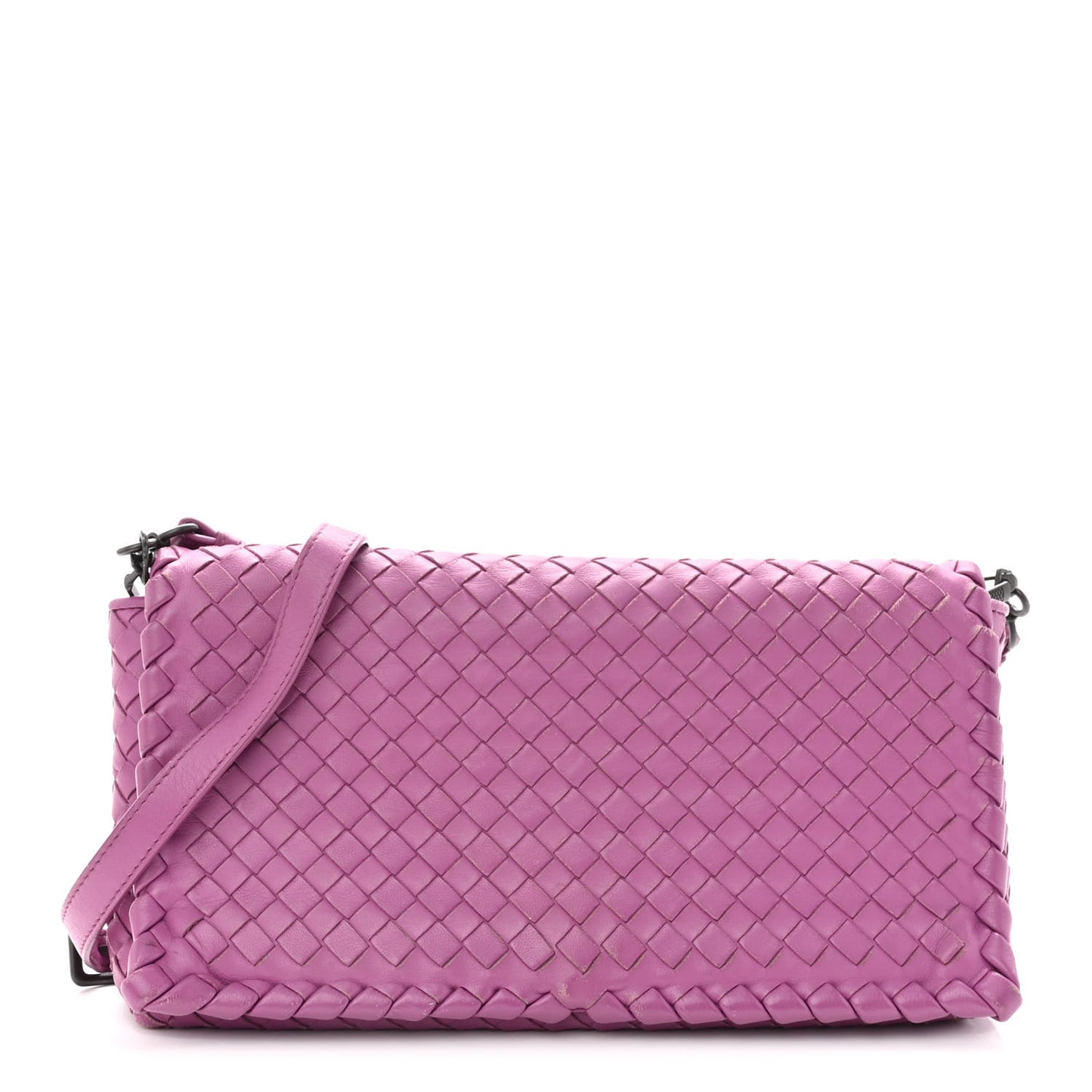 Nappa Intrecciato Dahlia Clutch Crossbody Peony