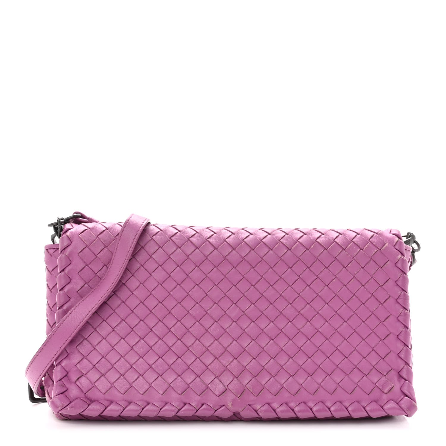 Bottega Veneta Nappa Intrecciato Dahlia Clutch Crossbody Peony 1 of 11