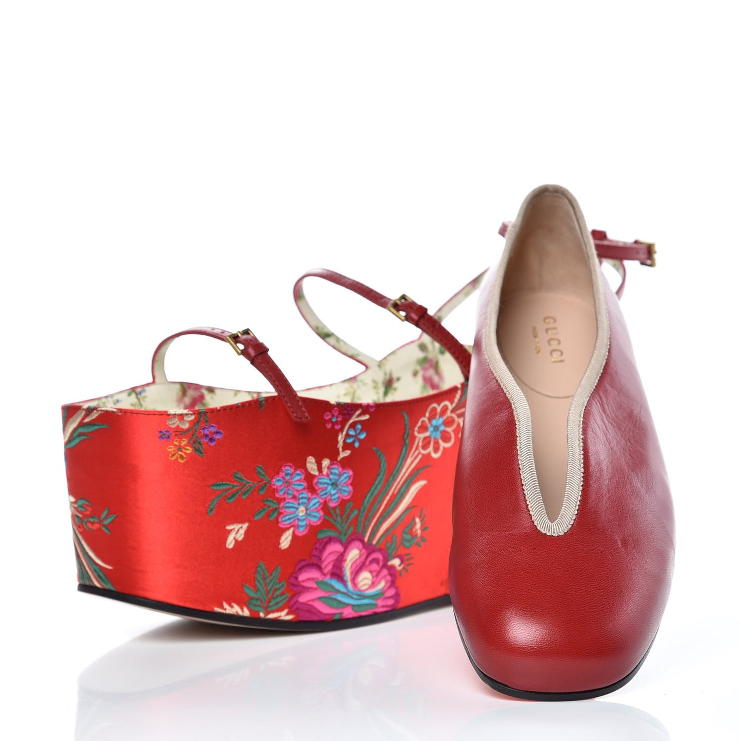 Malaga Kid Silk Hannelore Detachable Platform Slide 37 Hibiscus Red