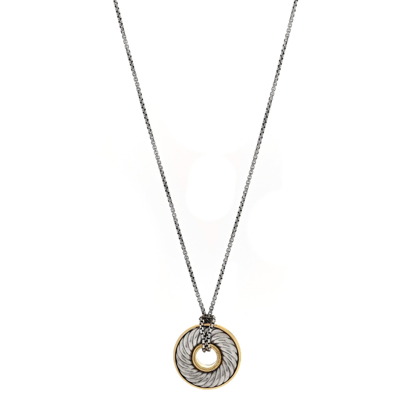 Sterling Silver 18K Yellow Gold 30mm Thoroughbred Pendant Necklace