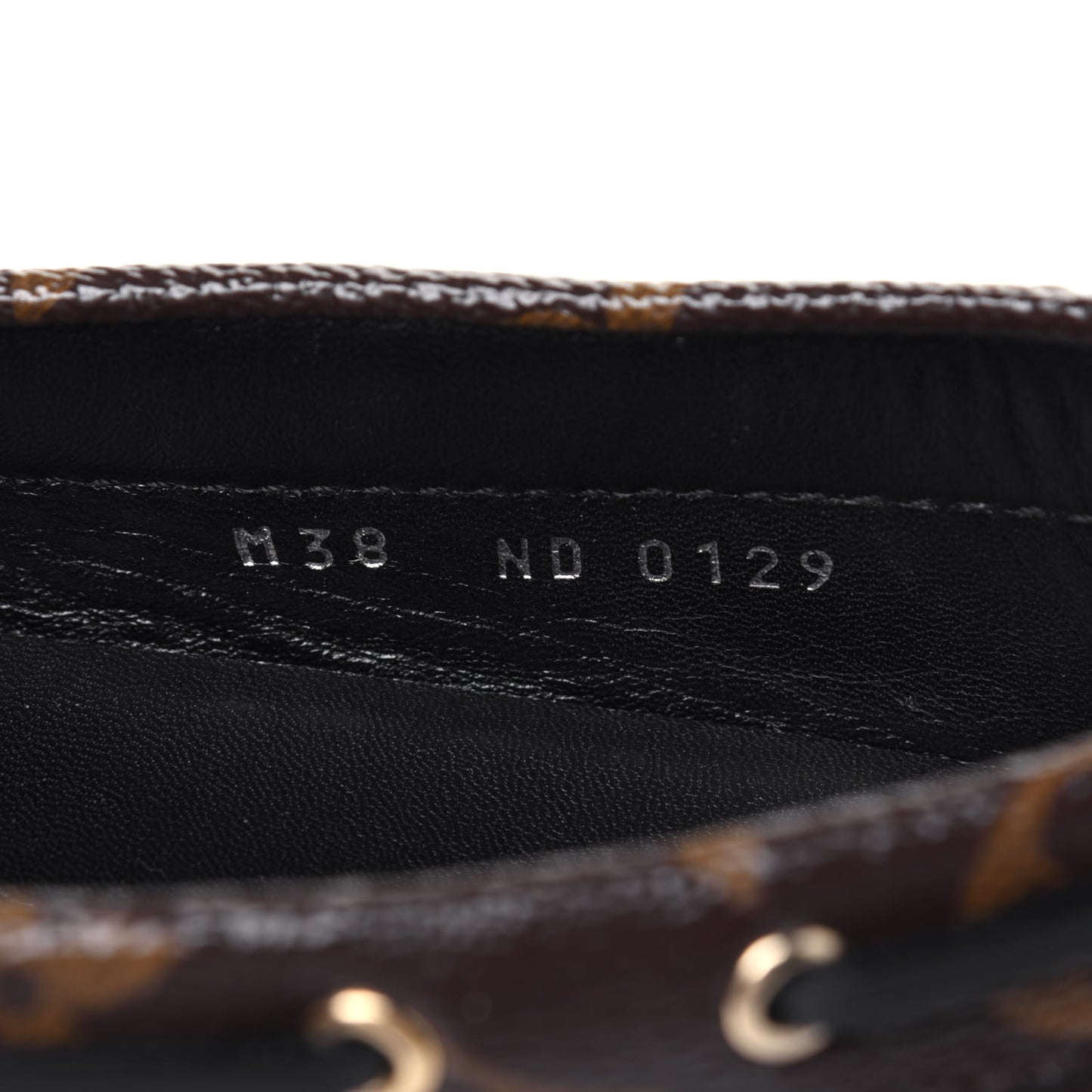 Monogram Arizona Car Shoe Moccasin Loafers 38 Macassar