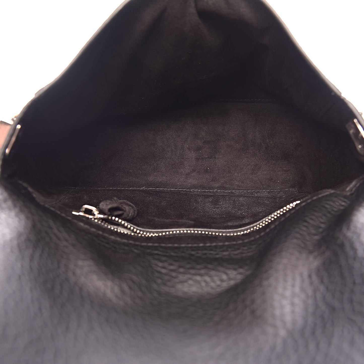 Pebbled Calfskin Small Courier Black
