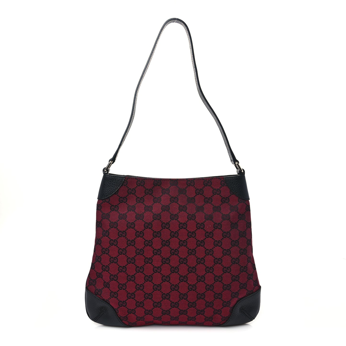 Nylon Monogram Signature Hobo Shoulder Bag Red