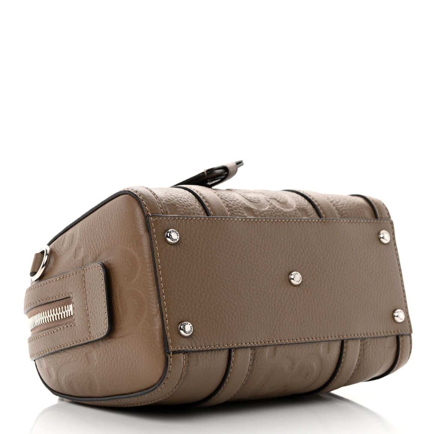 Piuma Calfskin Jumbo GG Embossed Mini Duffle Bag Good Taupe