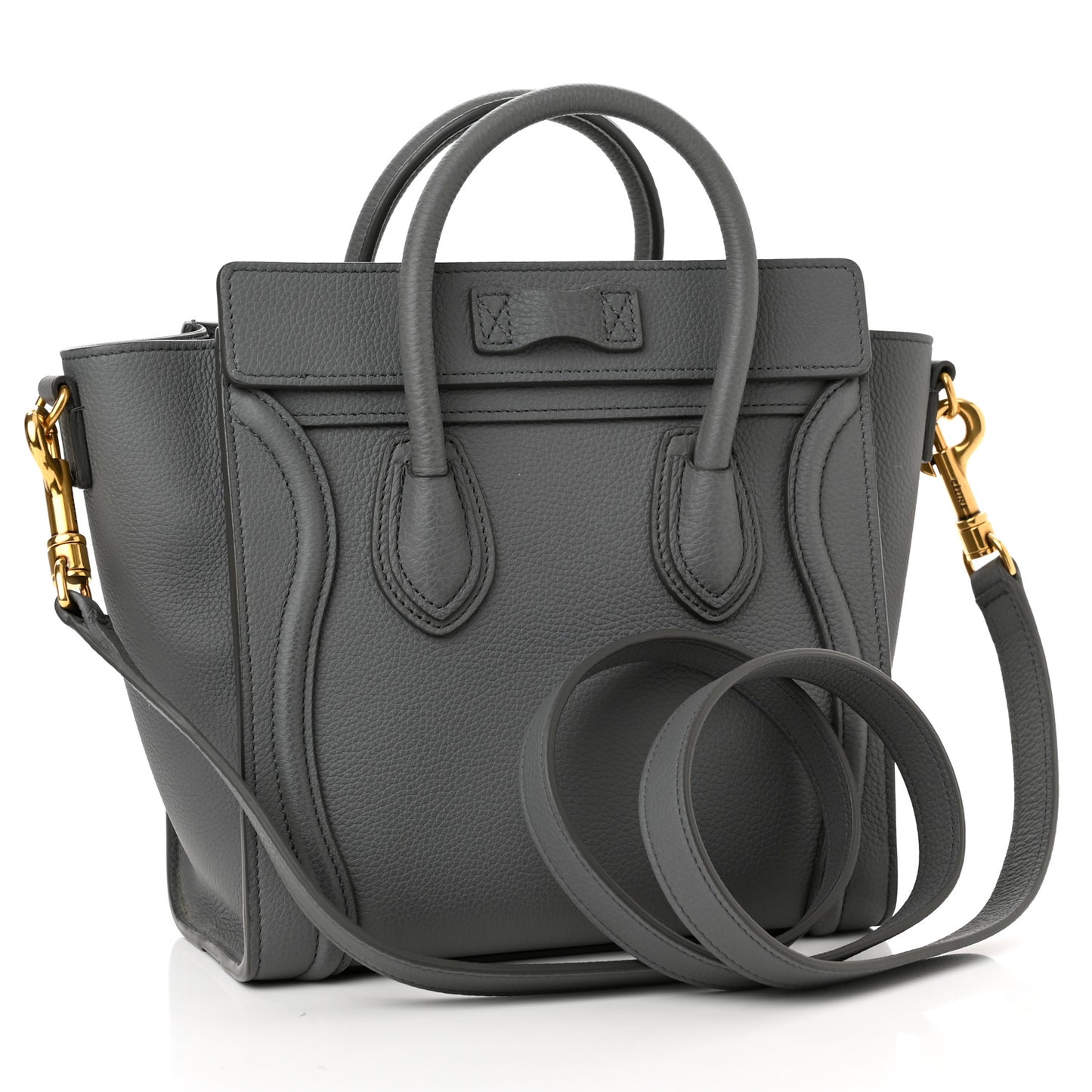 Baby Drummed Calfskin Nano Luggage Kohl