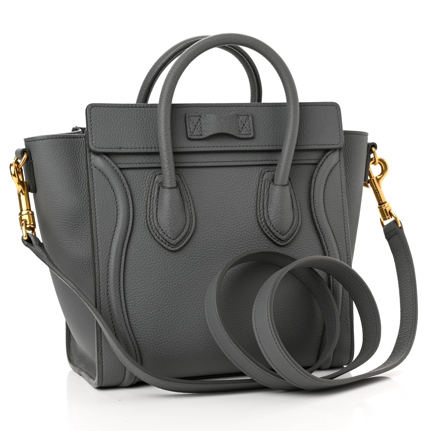 Celine Baby Drummed Calfskin Nano Luggage Kohl 2 of 9
