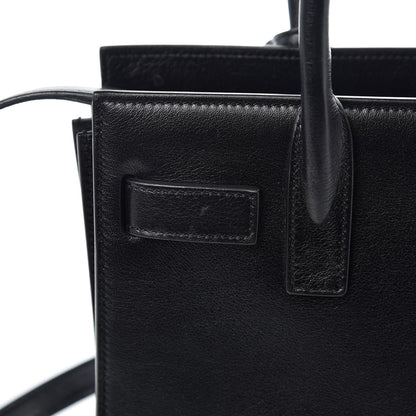 Saint Laurent Calfskin Crystal Embellished Nano Sac de Jour Black 10 of 17