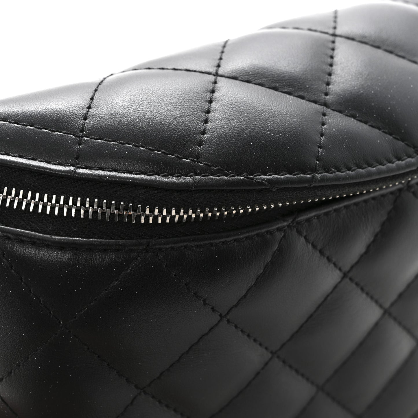 Calfskin Quilted Waist Belt Bag Black