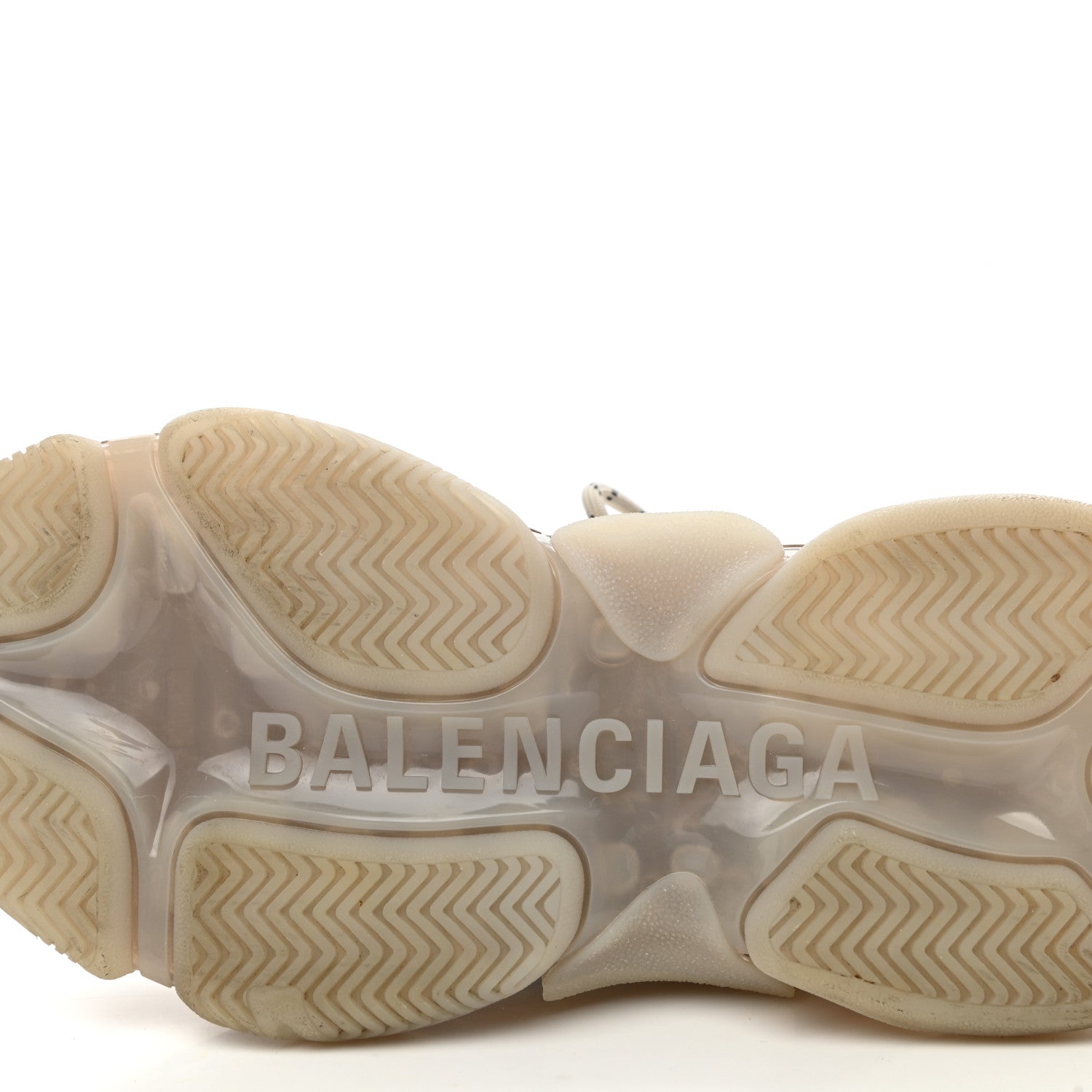 Balenciaga Fabric Mesh Clear Sole Womens Triple S Sneakers 39 Beige 7 of 12