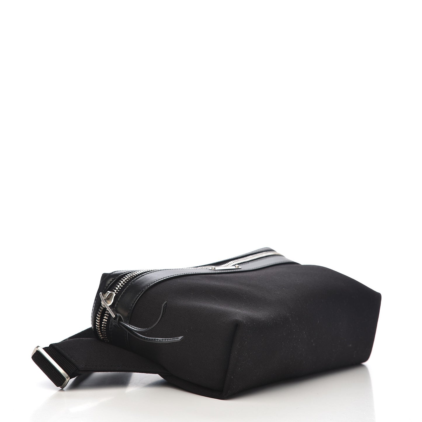 Canvas Calfskin City Belt Bag Black