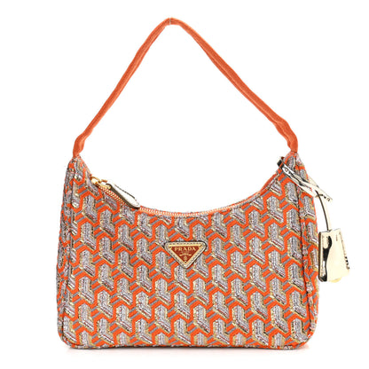 Prada Broccato Mini Re-Edition 2000 Bag Arancio Twist 1 of 12