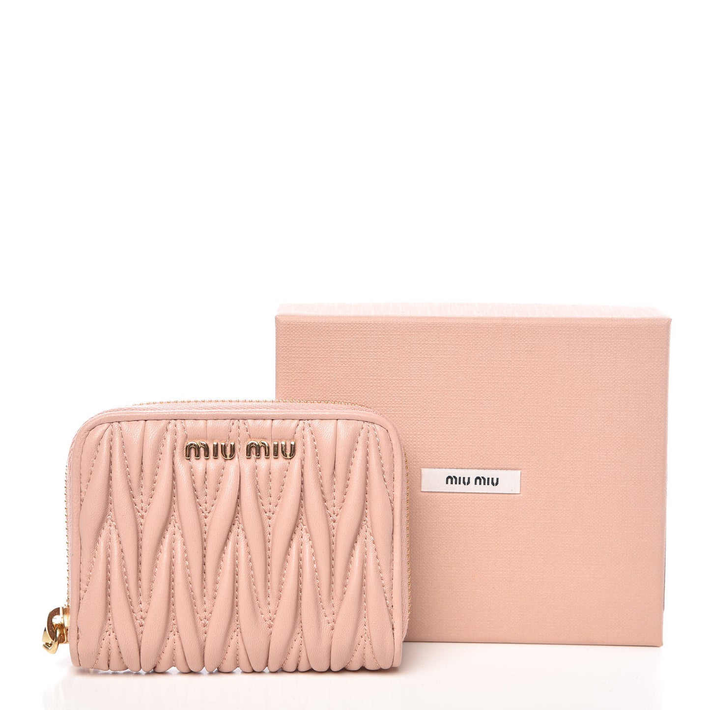 Nappa Matelasse Zip Around Compact Wallet Orchidea