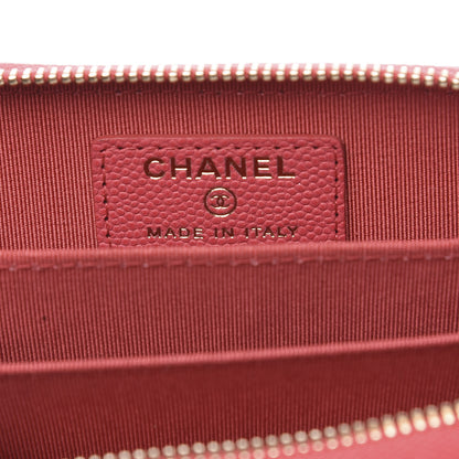 Chanel Caviar Quilted Zip Coin Purse Dark Pink 6 of 8