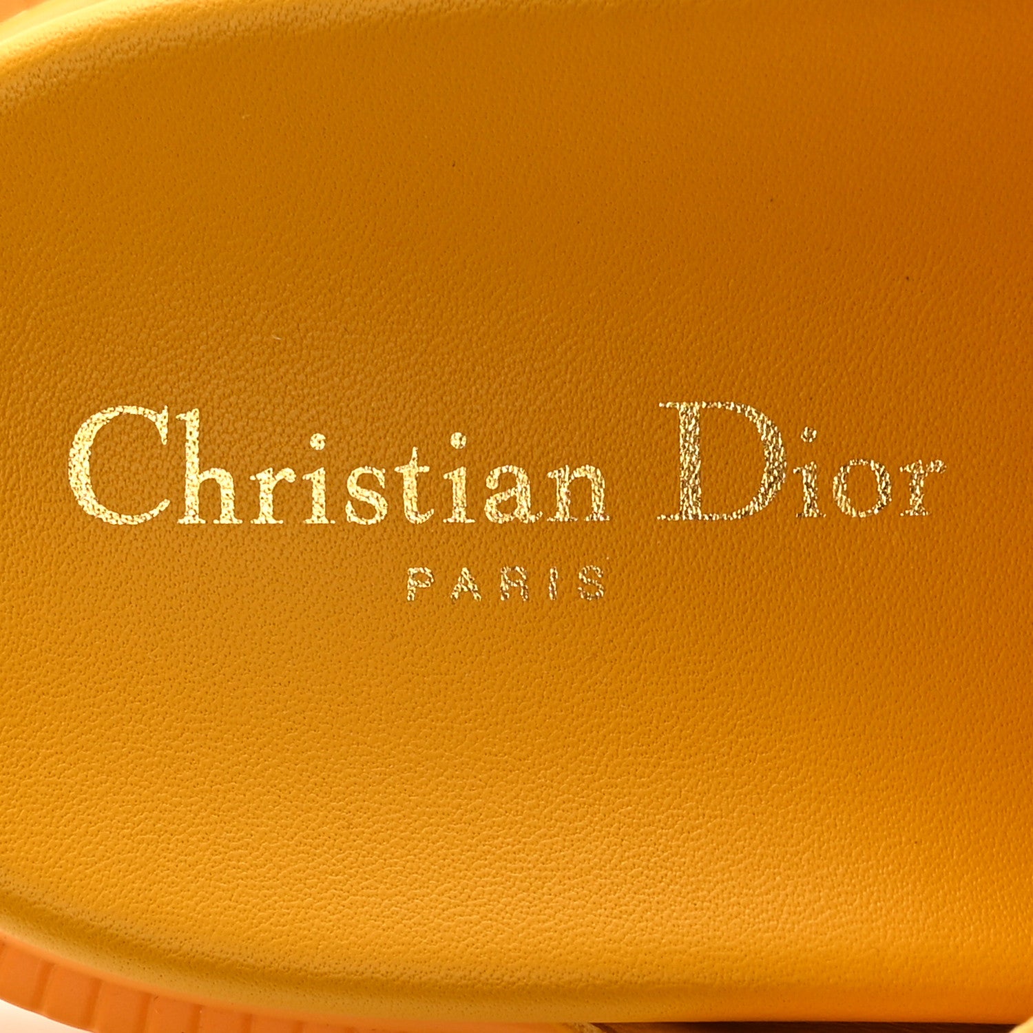 Christian Dior Lambskin Dioract 10mm Slide Sandals 40 Amber Yellow 7 of 11