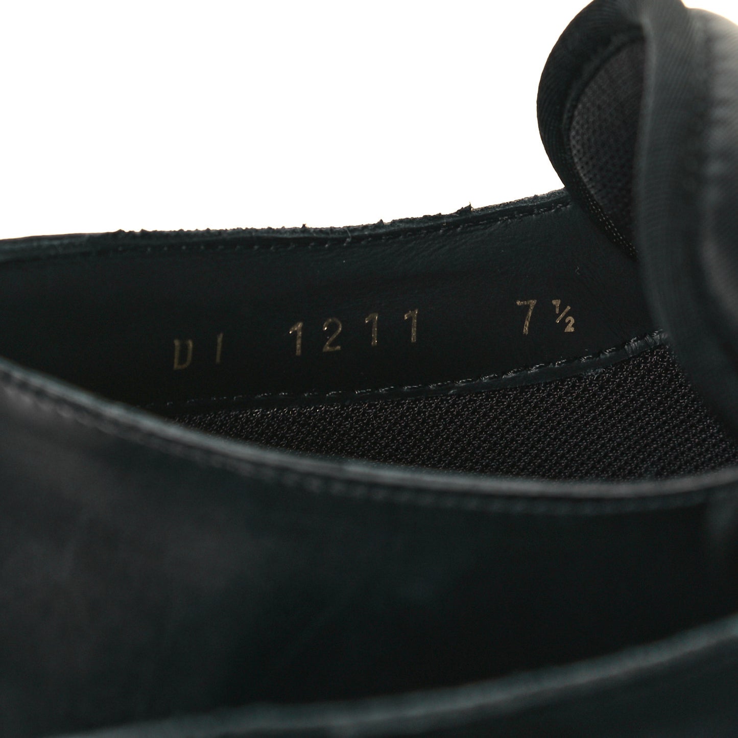 Calfskin Mens Derby LV Harness Shoes 7.5 Black
