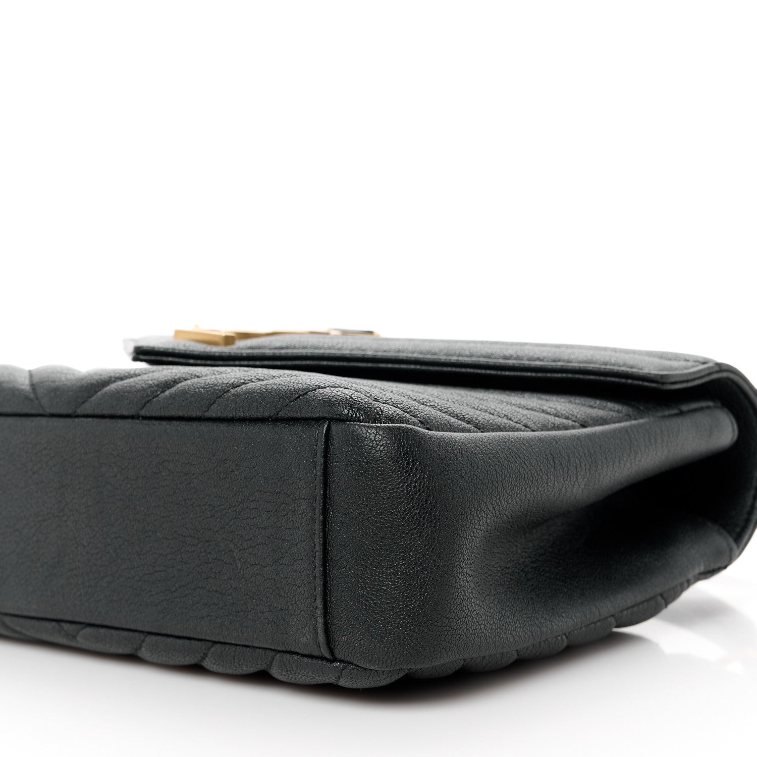 Saint Laurent Sheepskin Matelasse Chevron Monogram Medium College Bag Black 11 of 13