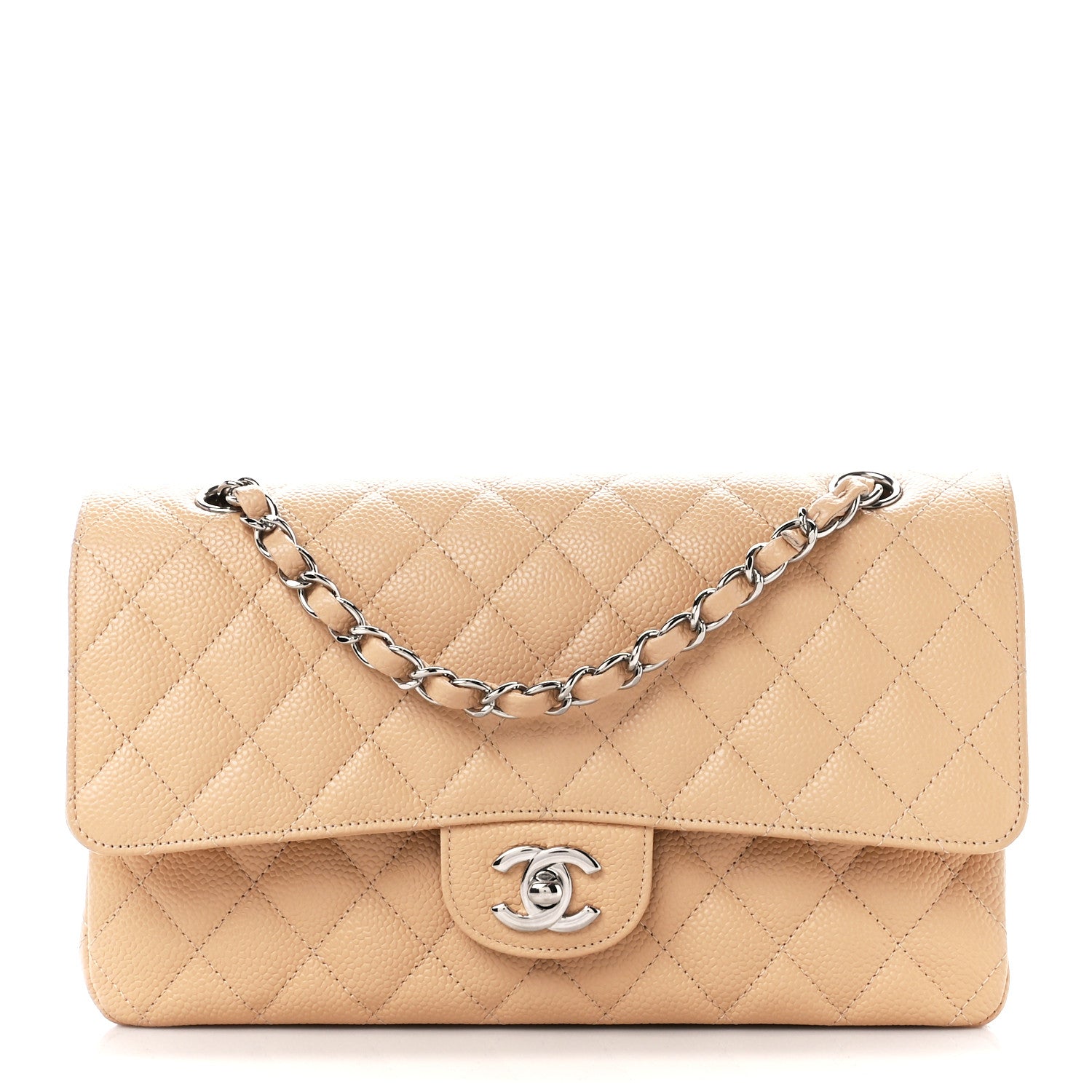 Chanel Caviar Quilted Medium Double Flap Beige Clair 1 of 11