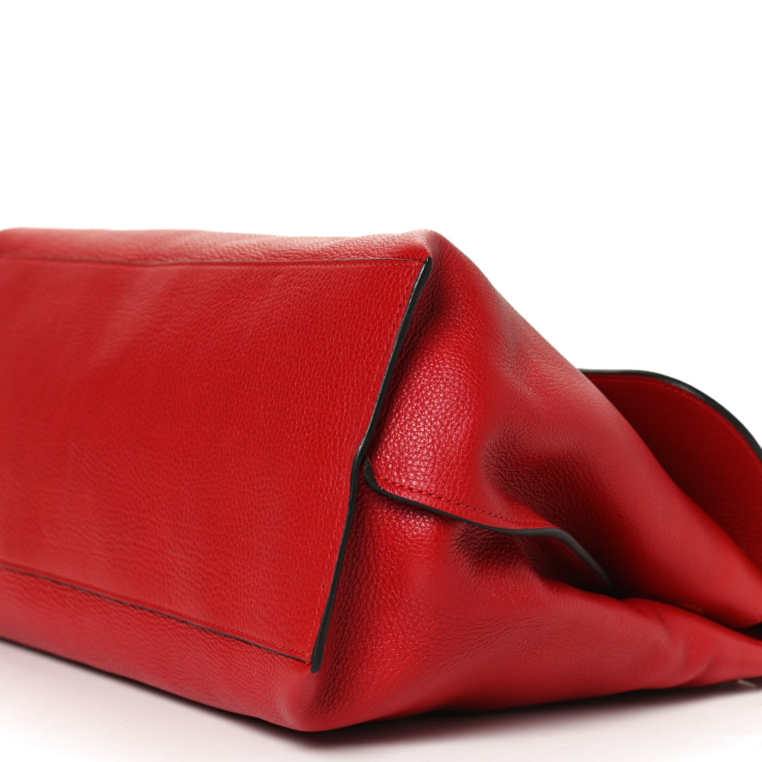 Gucci Pebbled Calfskin Large Bamboo Daily Top Handle Bag Red 11 of 13