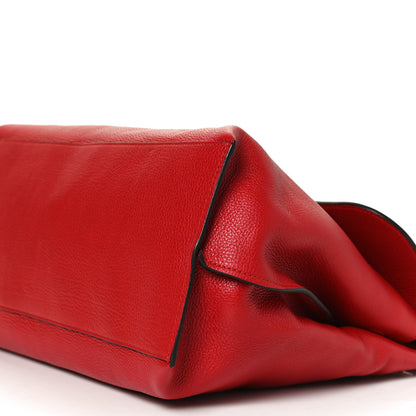 Gucci Pebbled Calfskin Large Bamboo Daily Top Handle Bag Red 11 of 13