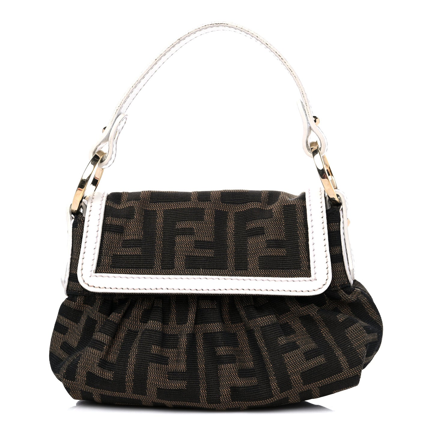 Zucca Cuoio Lucido Mini Chef Shoulder Bag Tobacco White