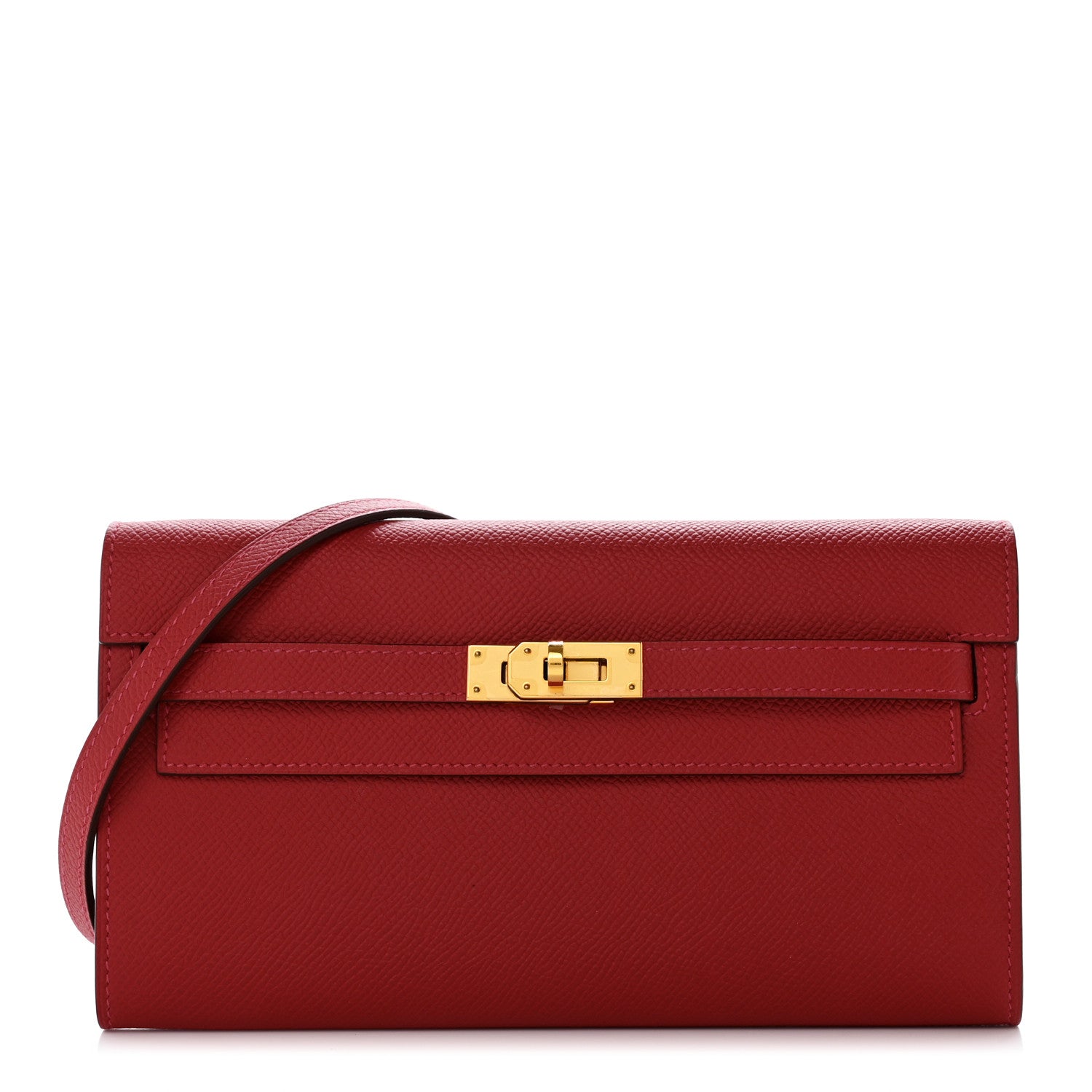 Hermes Epsom Kelly Wallet To Go Rouge Casaque 1 of 7