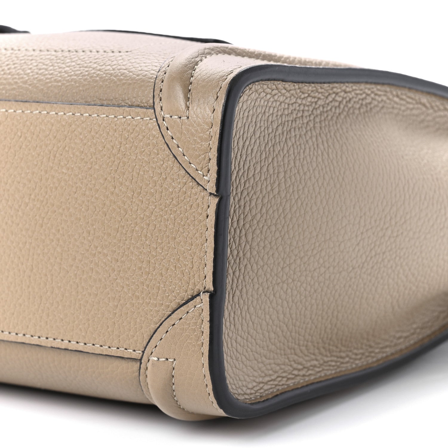 Celine Drummed Calfskin Nano Luggage Dune 10 of 10