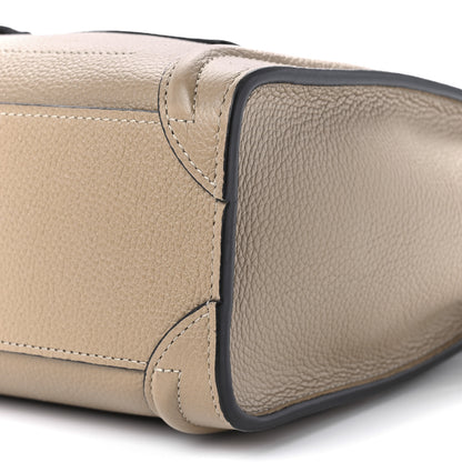 Celine Drummed Calfskin Nano Luggage Dune 10 of 10