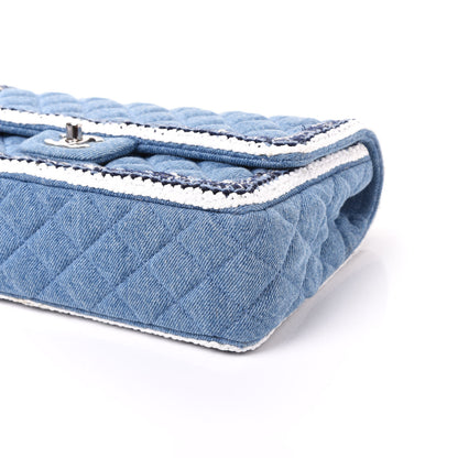 Chanel Denim Braided Medium Flap Bag Light Blue 6 of 8