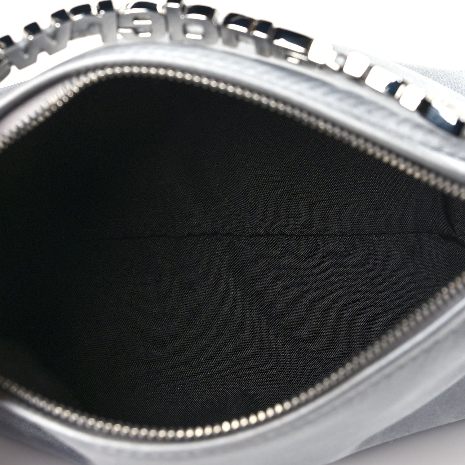 Alexander Wang Satin Crystal Logo Micro Marquess Bag Alloy 5 of 10