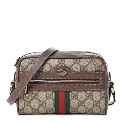Gucci GG Supreme Monogram Web Mini Ophidia Shoulder Bag Brown 1 of 7