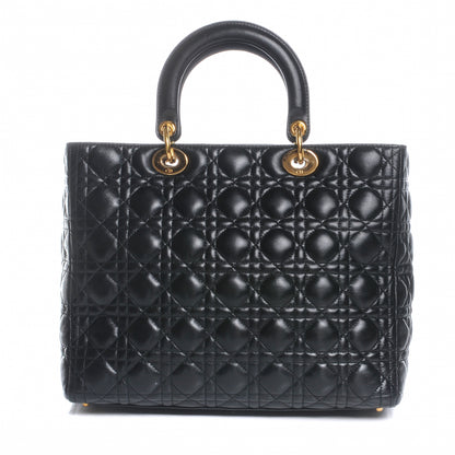 Christian Dior Lambskin Cannage Large Lady Dior Black 3 of 8