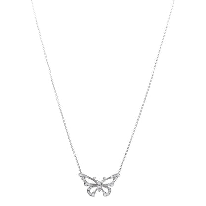 Tiffany Platinum Diamond .20ctw Enchant Butterfly Necklace 1 of 7
