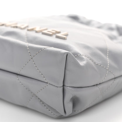 Chanel Shiny Calfskin Quilted Mini Chanel 22 Grey 10 of 10